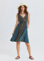 V Neck Strapless Elasticated Waist Floral Dress 4830