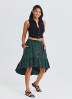 Black Crop Top with Shirt Collar and Button Details 4934