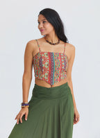Adjustable Strap  Elastic-Backed Orange Authentic Blouse 4935
