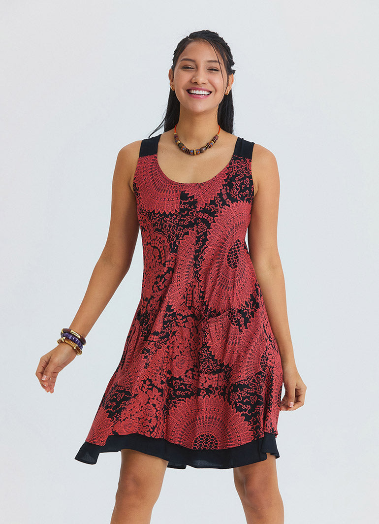 Boat Neck Strapless Fuchsia Summer Dress 4828