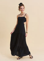 Black Strappy Backless Everyday Dress 4837