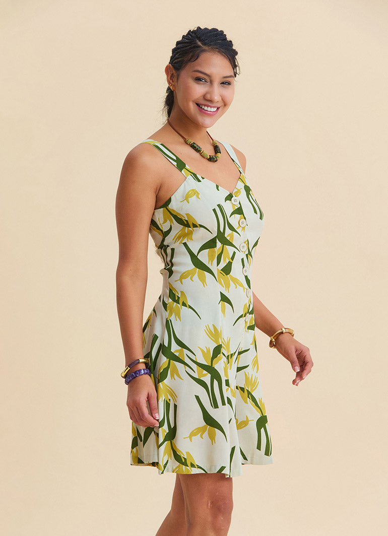 Anita Womens Ethnic Jumpsuit with Thin Straps and Button Details 4878