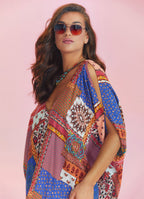 Purple Asymmetrical Hem Loose Fit Dress