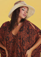 Orange Asymmetrical Hem Loose Fit Dress