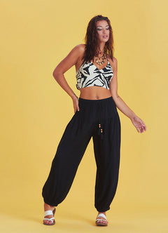 Drawstring Black Pants