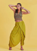 Wrap Front Loose Fit Boho Summer Olive Pants