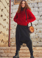 Shirred Waist Khaki  Shalwar Trousers