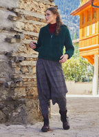 Shirred Waist Maroon Shalwar Trousers
