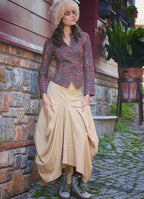 Asymmetrical Hem Detail Hippie Style Long Skirt