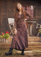 Otantic Patterned Long Sleeve Winter Patch Dress