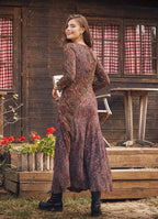 Otantic Patterned Long Sleeve Winter Patch Dress
