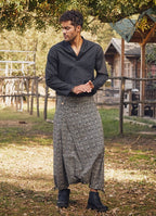 Wrap Front Ethnic Print Casual Mens Harem Pants