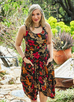 Asymmetrical Hem Detail Floral Cotton Wholesale Plus Size Dress