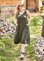 Bohemian Style Pocket Detailed Wholesale Plus Size Summer Dress