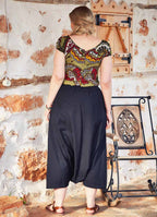 Wrap Front Elastic Waist Bohemian Wholesale Plus Size Harem Pants