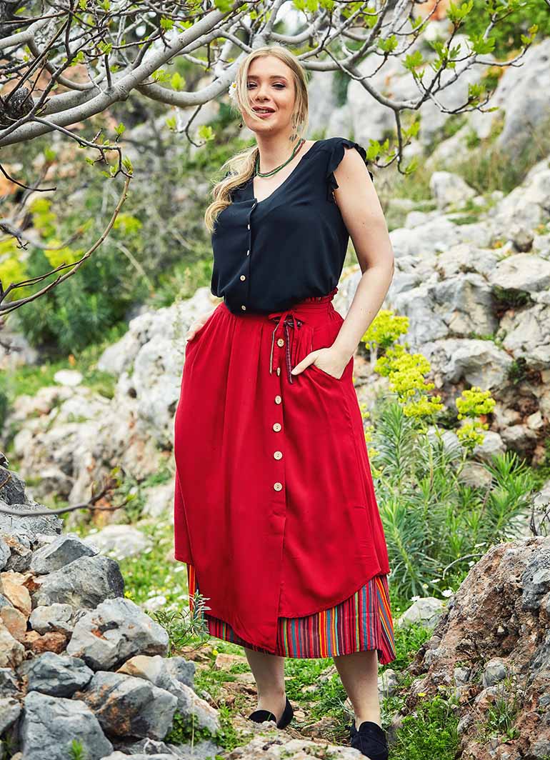 Plus Size Maxi Skirt