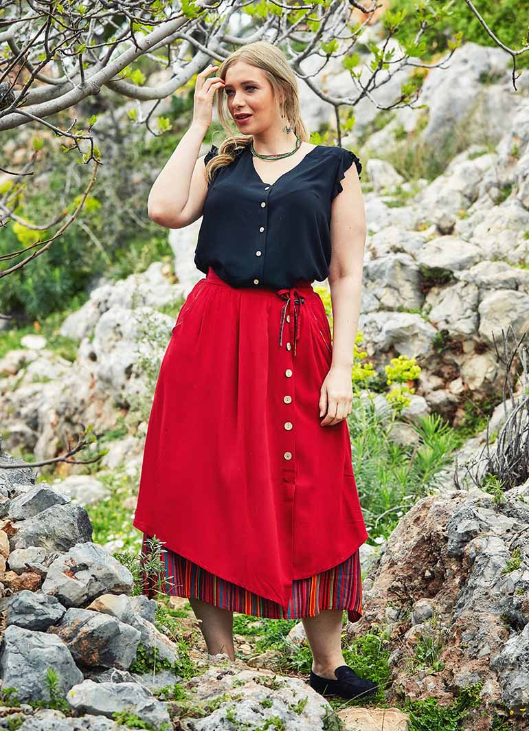 Plus Size Maxi Skirt