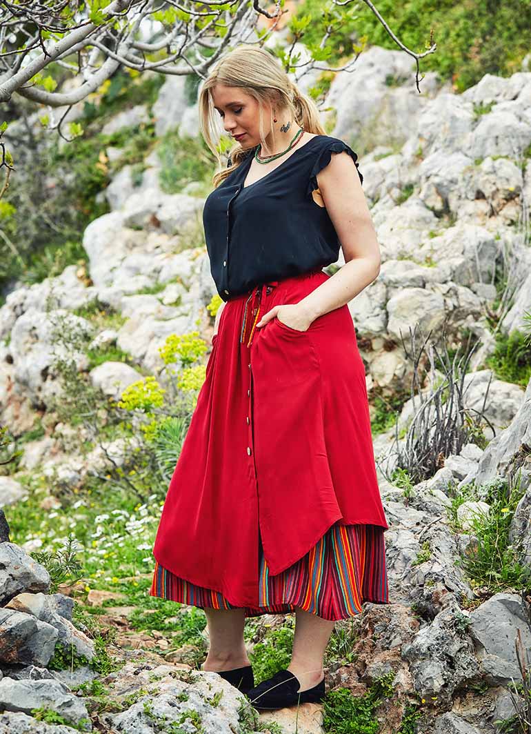 Plus Size Maxi Skirt