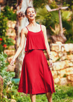 Ethnic Red Bohemian Midi Authentic Dress