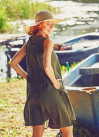 Authentic Large Button Khaki Dress