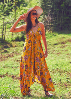Mustard Floral Handkerchief Dress