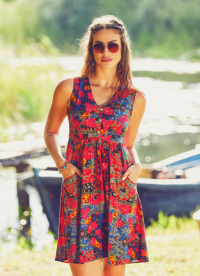 Boho Short Roma Pattern Dress
