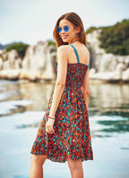 Lace Straps Frill Hem Ethnic Print Boho Style Wholesale Sundress