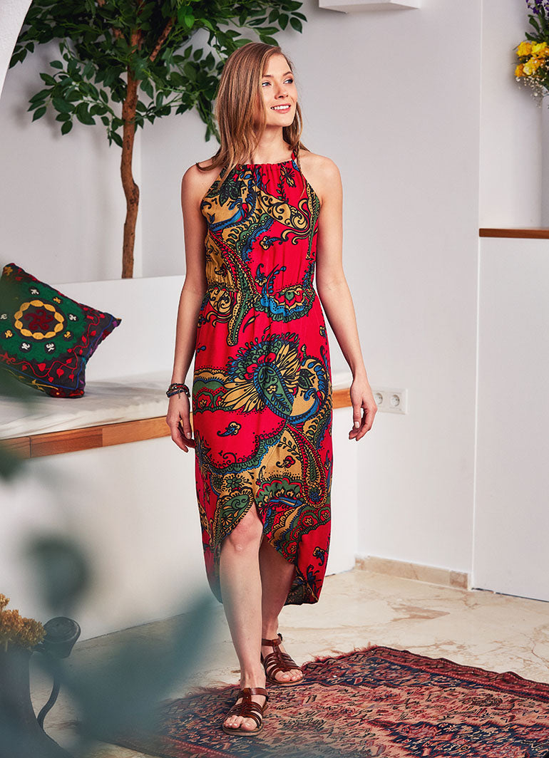 Boho Wholesale Summer Halter Neck Dress