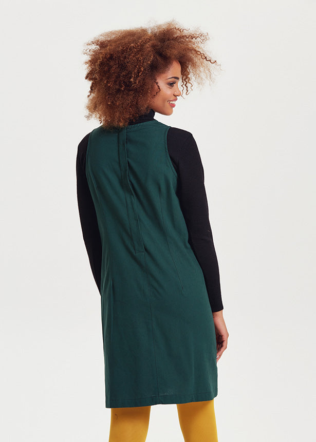 Button Down Back Detail Sleeveless Mini Dress