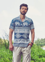 White Patterned Comfortable Fit Men's Shirt