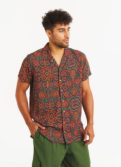 Ethnic Patterned Comfortable Fit Men's Shirt