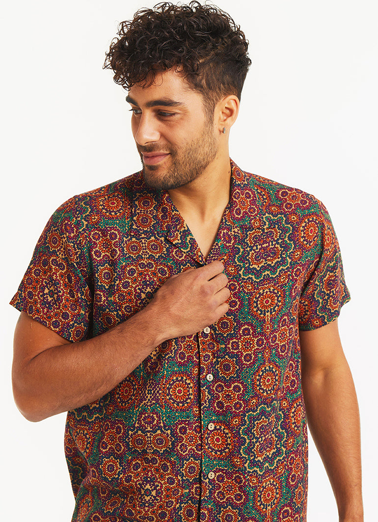 Ethnic Patterned Comfortable Fit Men's Shirt