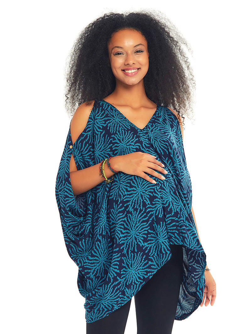 Loose Fit Open Shoulder Maternity Tunic Top