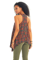 Halter Neck Retro Print Maternity Tunic Top
