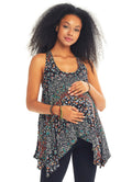 Halter Neck Floral Print Maternity Tunic Top