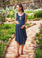 Scoop Neck Round Hem Sleeveless Wholesale Boho Maternity Sundress