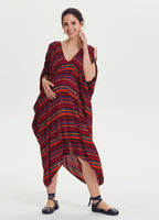 V Neck Asymmetrical Hem Hippie Style Wholesale Maternity Dress