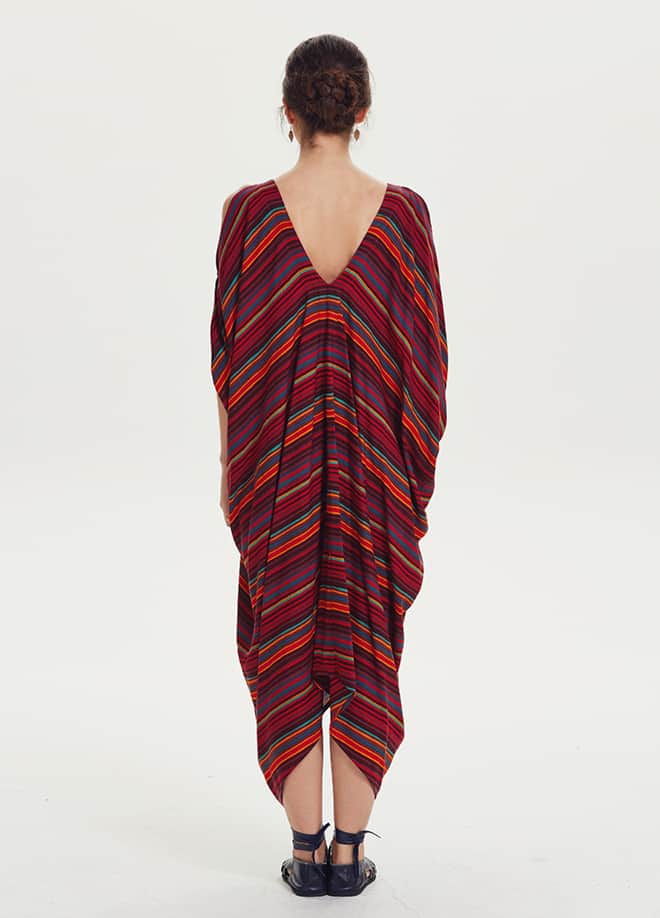 V Neck Asymmetrical Hem Hippie Style Wholesale Maternity Dress