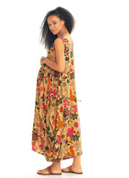 Scoop Neck Loose Fit Boho Style Long Maternity Dress