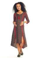 Three Quarter Sleeve Boat Neck Maternity Tunic Dress