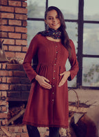 Laced Hem Long Sleeve  Maternity Dress