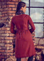 Laced Hem Long Sleeve  Maternity Dress