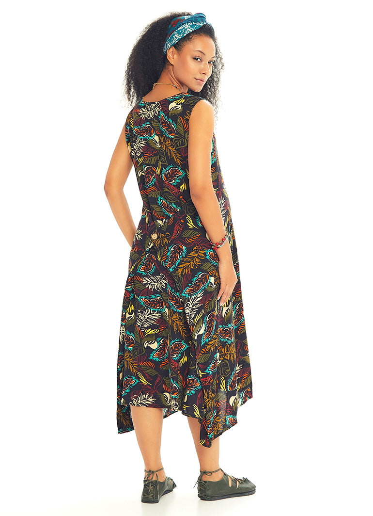 Floral Sleeveless Boho Style Maternity Wrap Dress