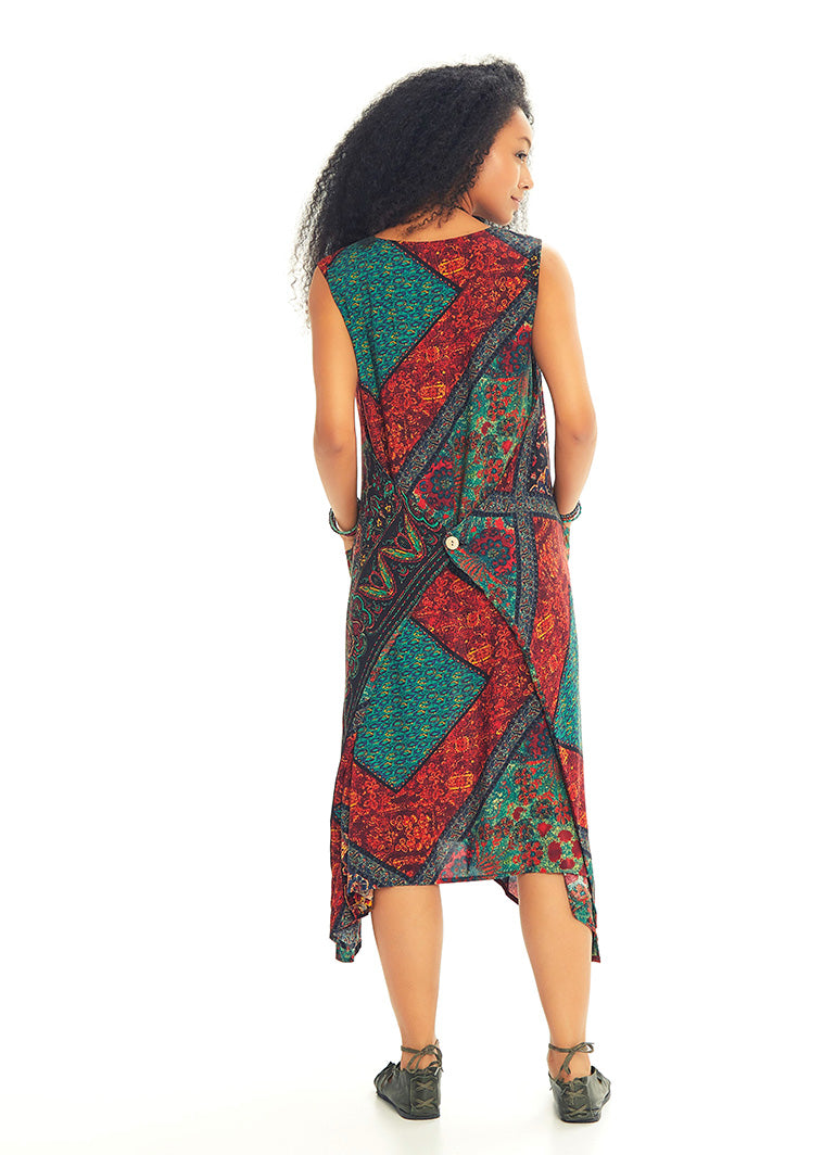 Ethnic Print Bohemian Style Maternity Wholesale Wrap Dress