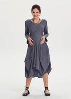 Oversized Pocket Detail Long Sleeve Tie Waist Maternity Dress