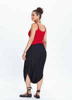 Pull On Elastic Waist Black Maternity Culottes