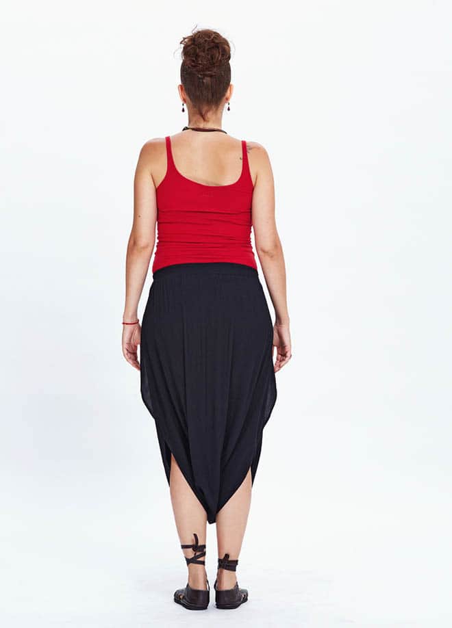 Pull On Elastic Waist Black Maternity Culottes