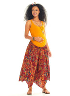 Floral Patterned Bohemian Split Front Palazzo Maternity Pants