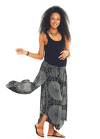 Gray Patterned Bohemian Split Front Palazzo  Maternity Pants