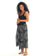 Gray Patterned Bohemian Split Front Palazzo  Maternity Pants
